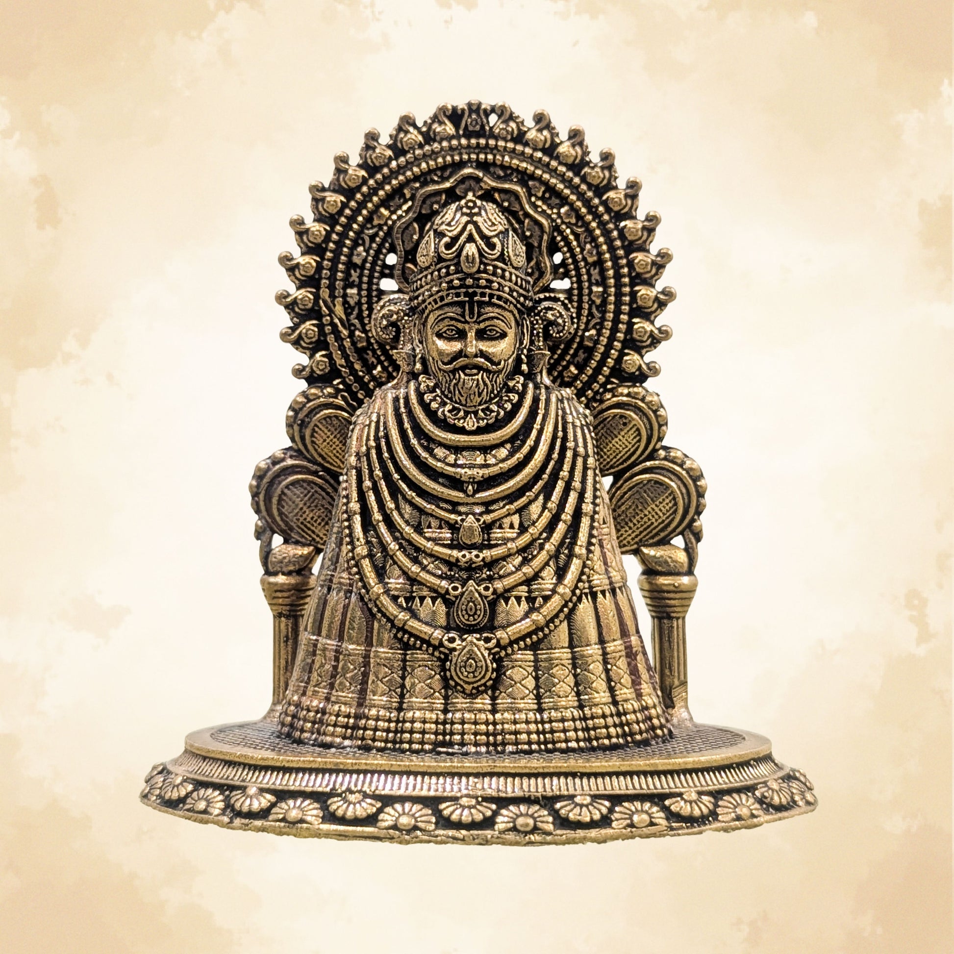 Brass Khatu Shyam Ji Statue for Pooja Room and Vastu Decor