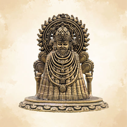 Brass Khatu Shyam Ji Statue for Pooja Room and Vastu Decor