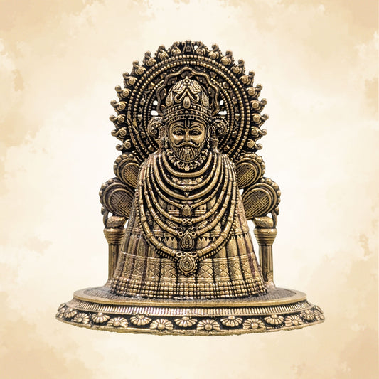 Brass Khatu Shyam Ji Statue for Pooja Room and Vastu Decor