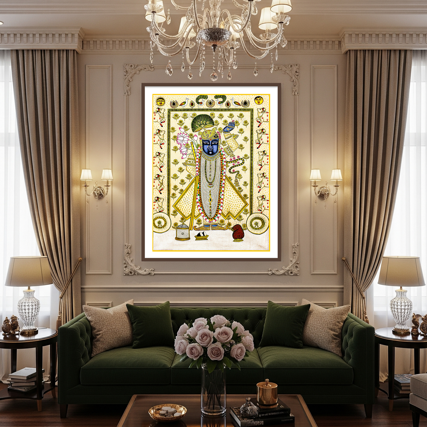 Shreenathji Krishna Frame for Aesthetic Home Decor by The Atrang