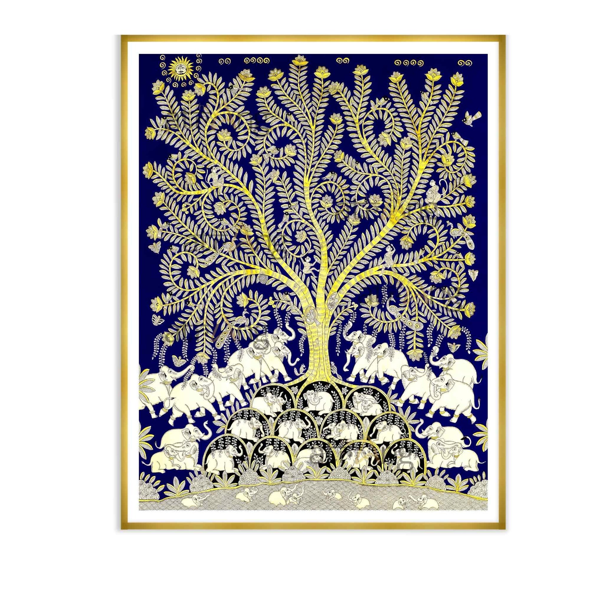 tree of life wall decor in gold frame by the atrang
