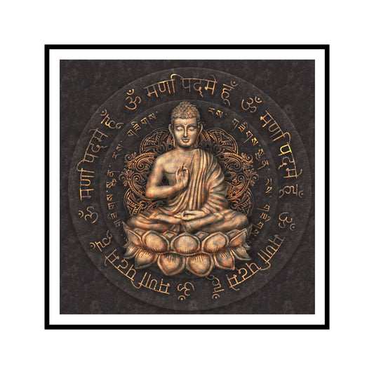 Mantra Buddha Wall Art for Vastu Frame Home Decor