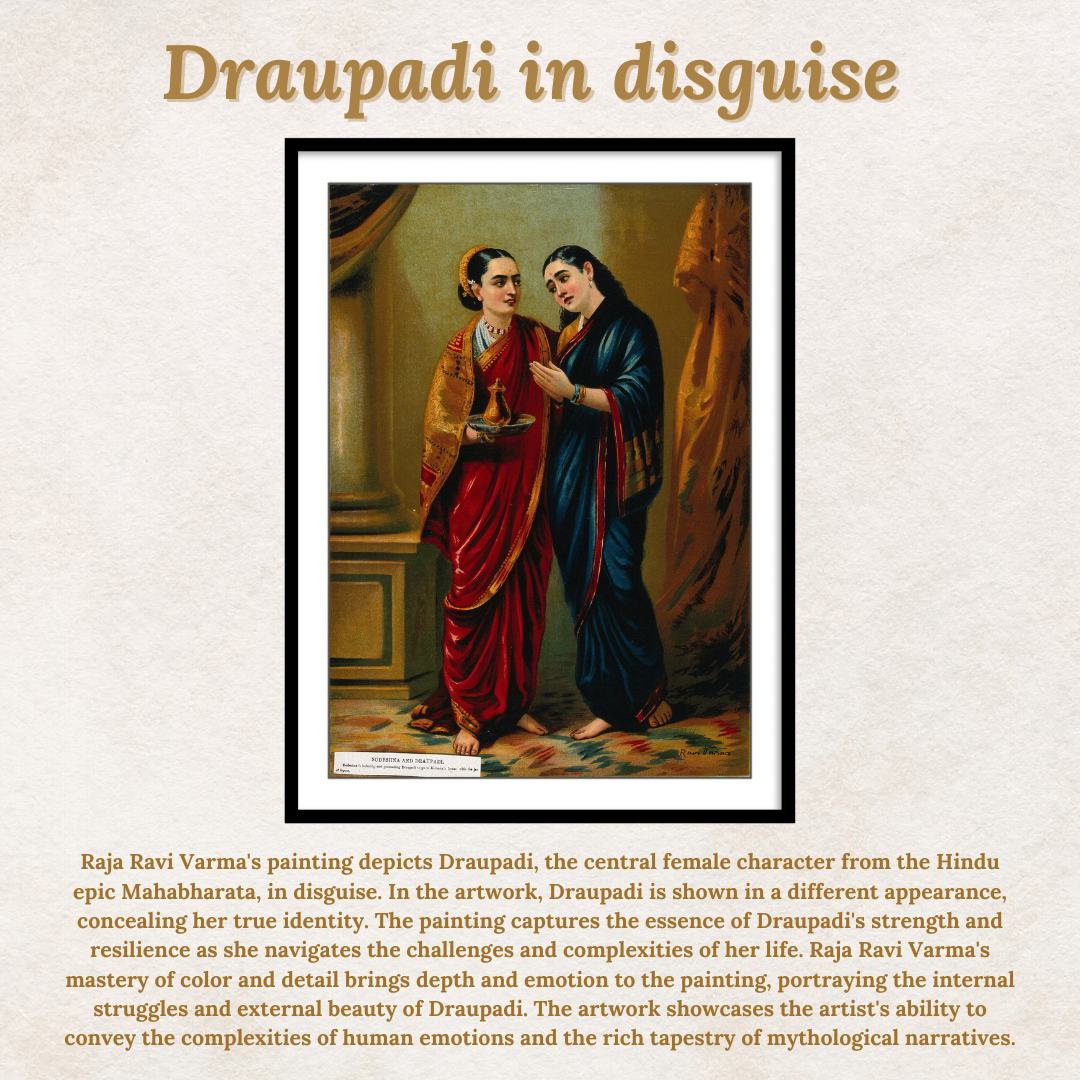 Draupadi in disguise by Raja Ravi Varma Wall Art Painting for Home Decor