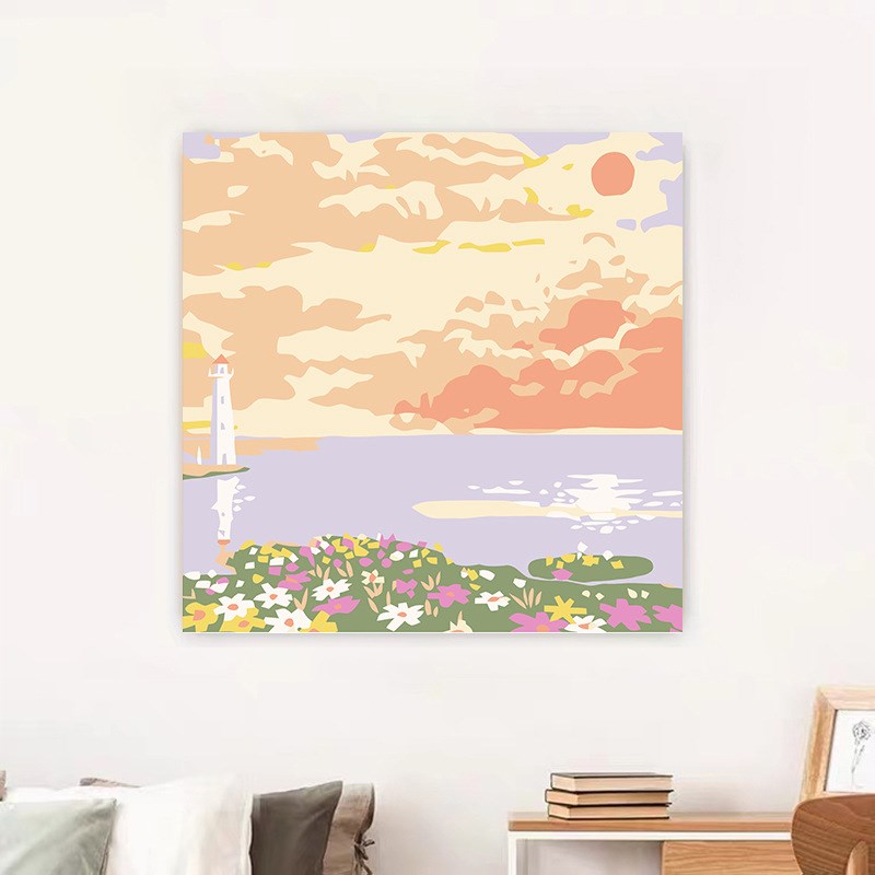 Pastel Sunset – Paint by Numbers  Pocket 8X8 inch (20X20cm)