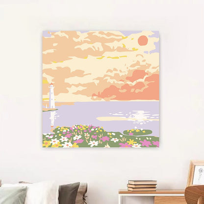 Pastel Sunset – Paint by Numbers  Pocket 8X8 inch (20X20cm)