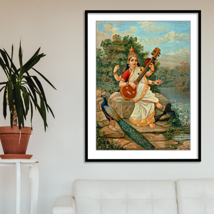 Goddess Saraswati Maa Vastu Painting for Wall Decor