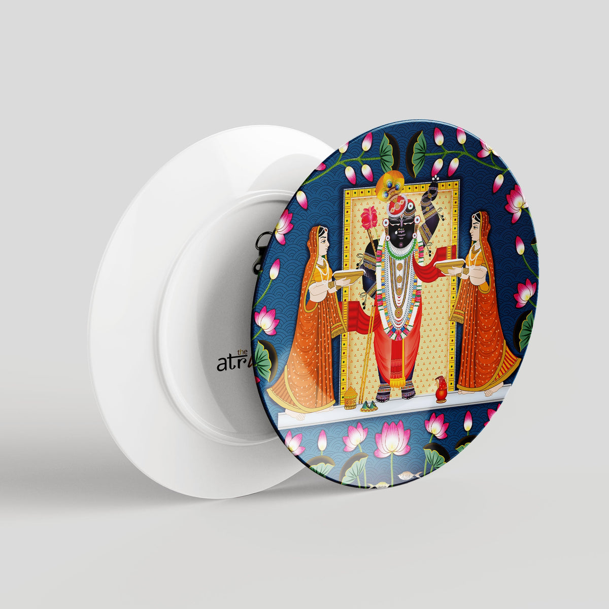 Wall Wonders – Pichwai-Inspired Shreenathji & Cow Plate Set of 3