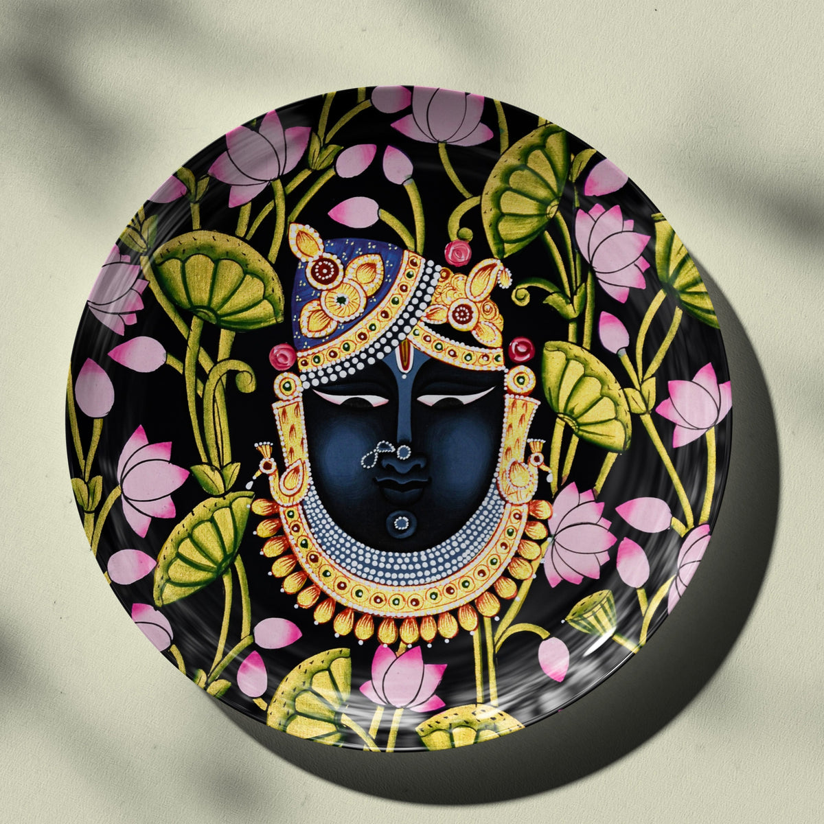 Shreenathji Mukh Ceramic Plate for Home Decor