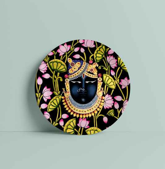 Shreenathji Mukh Ceramic Plate for Home Decor