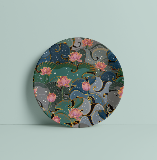 Beautiful Lotus Talai Ceramic Plate for Home Decor