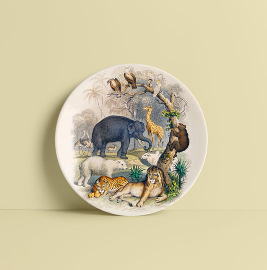 Jungle Safari Ceramic Plate for Home Decor