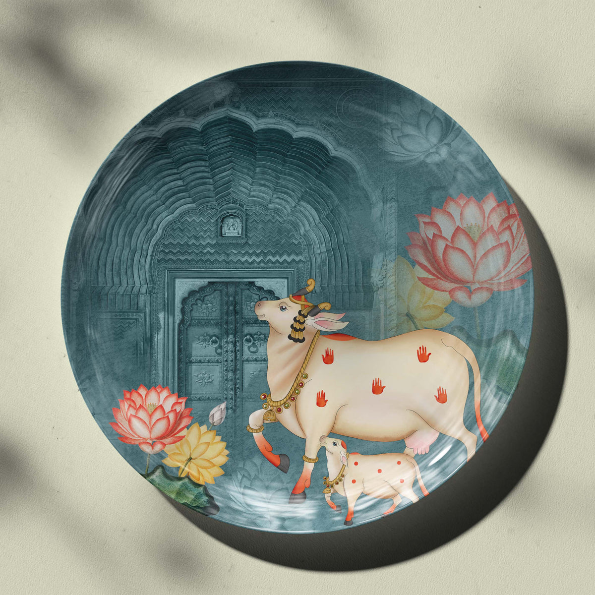 Grace of Gau Mata – Spiritual Cow Wall Plates (Set of 3)