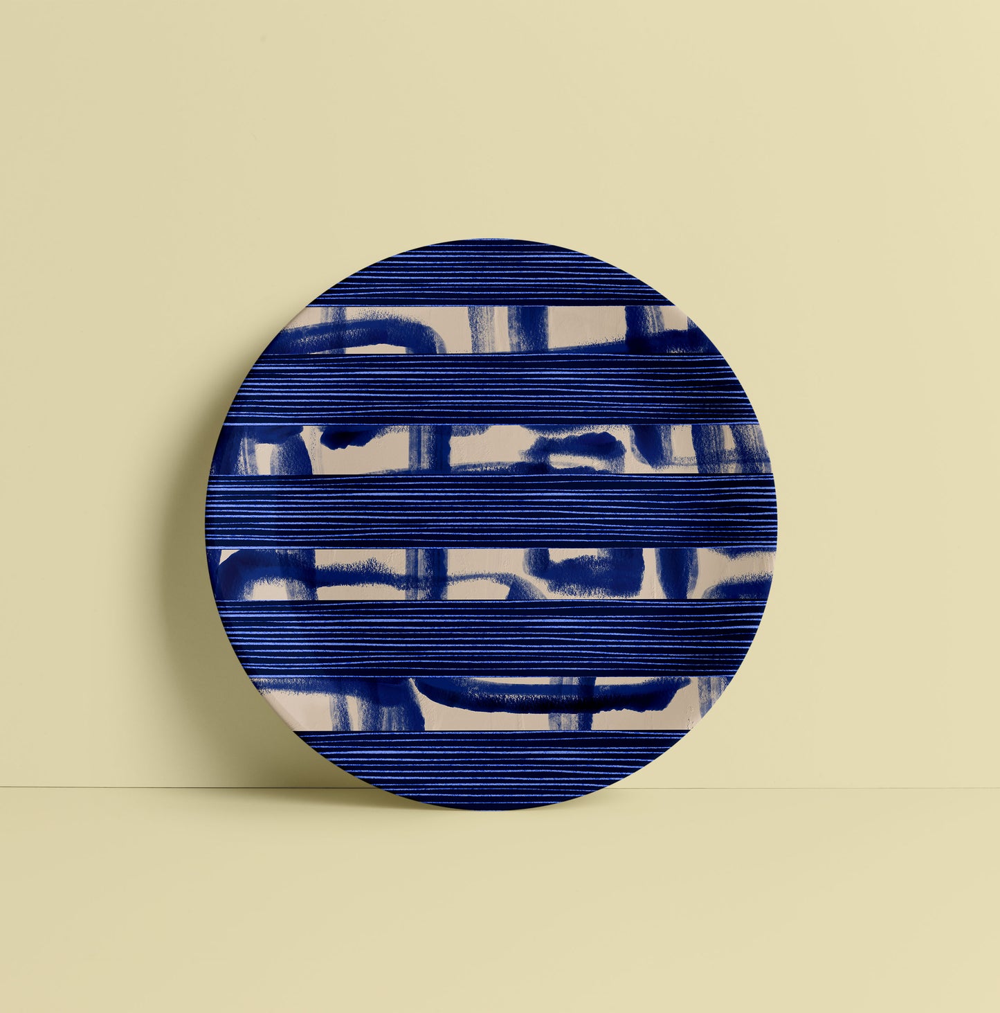 Indigo Blue Ceramic Plate for Home Decor
