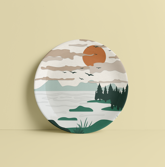 Landscape Ceramic Plate for Home Wall Decor