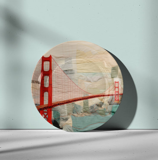 Golden Gate Bridge (USA) Ceramic Travel Wall Plate for Home Decor