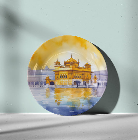 Golden Temple Amritsar Ceramic Travel Wall Plate for Home Decor