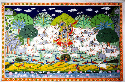 Shreenath Ji Pichwai Gopashtami Painting for Home Decor | The Atrang