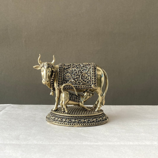 Cow with Calf - Kamdhenu - With Stand