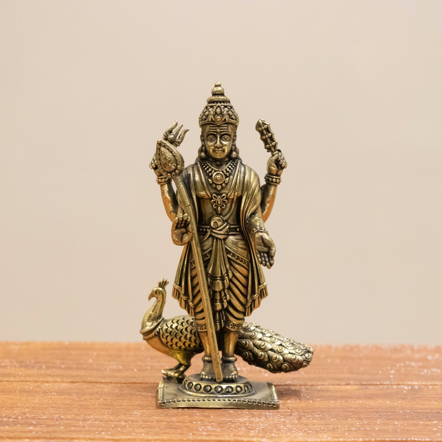Lord Kartikeya Brass Idol – Symbol of Wisdom, Victory & Divine Strength