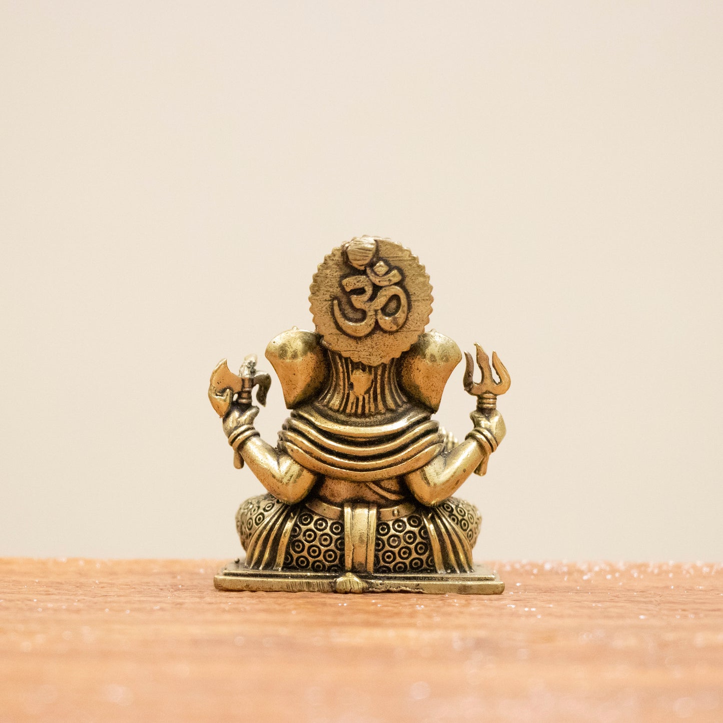 Lord Ganesha Brass Idol (Left Trunk) – Symbol of Wisdom, Prosperity & New Beginnings - 2.5 Inch
