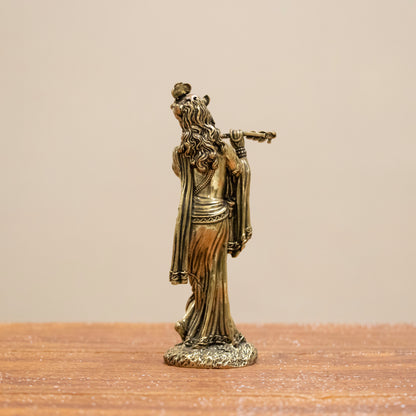 Elegant Lord Krishna Brass Idol – Bring Home Divine Grace & Serenity - 8 Inches