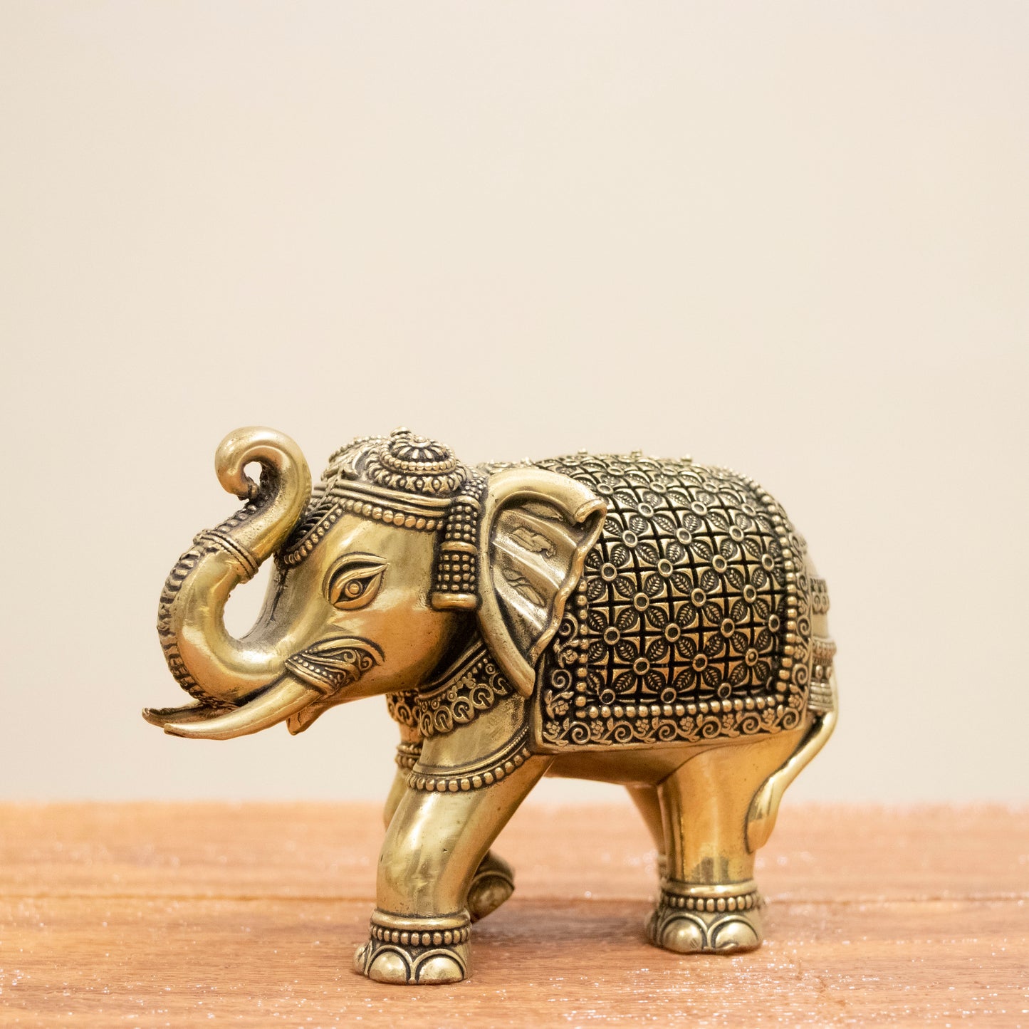 Brass Elephant Statue Pair | Handcrafted Elephant Idols for Home & Office Vastu Decor - 2 Inch