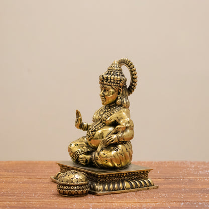 Lord Kuber Brass Idol - The God of Wealth & Abundance || Super fine Brass - 4 Inch
