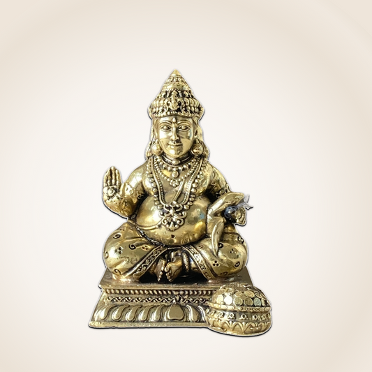 Lord of Wealth Kuber brass Idol for Vastu by The Atrang