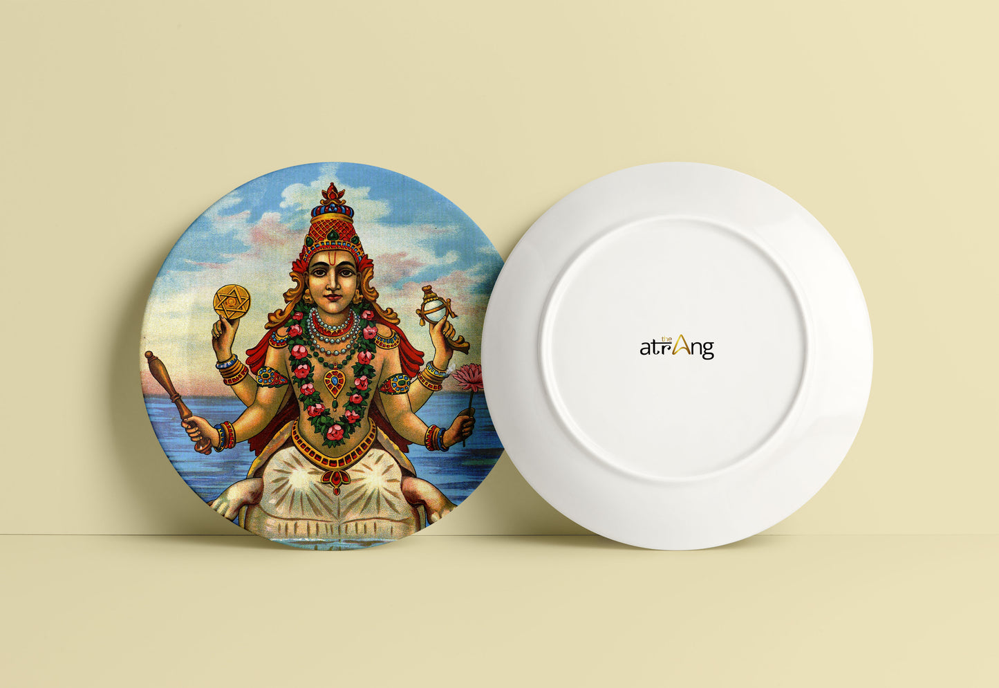 Kurma Avatar by Ravi Varma Ceramic Plate for Home Decor