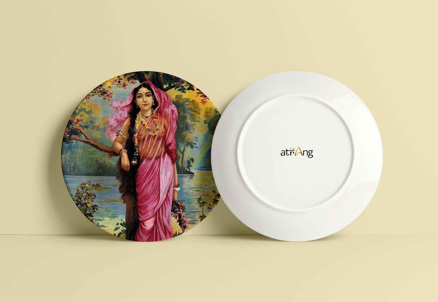 Vasantika by Ravi Varma Ceramic Plate for Home Decor