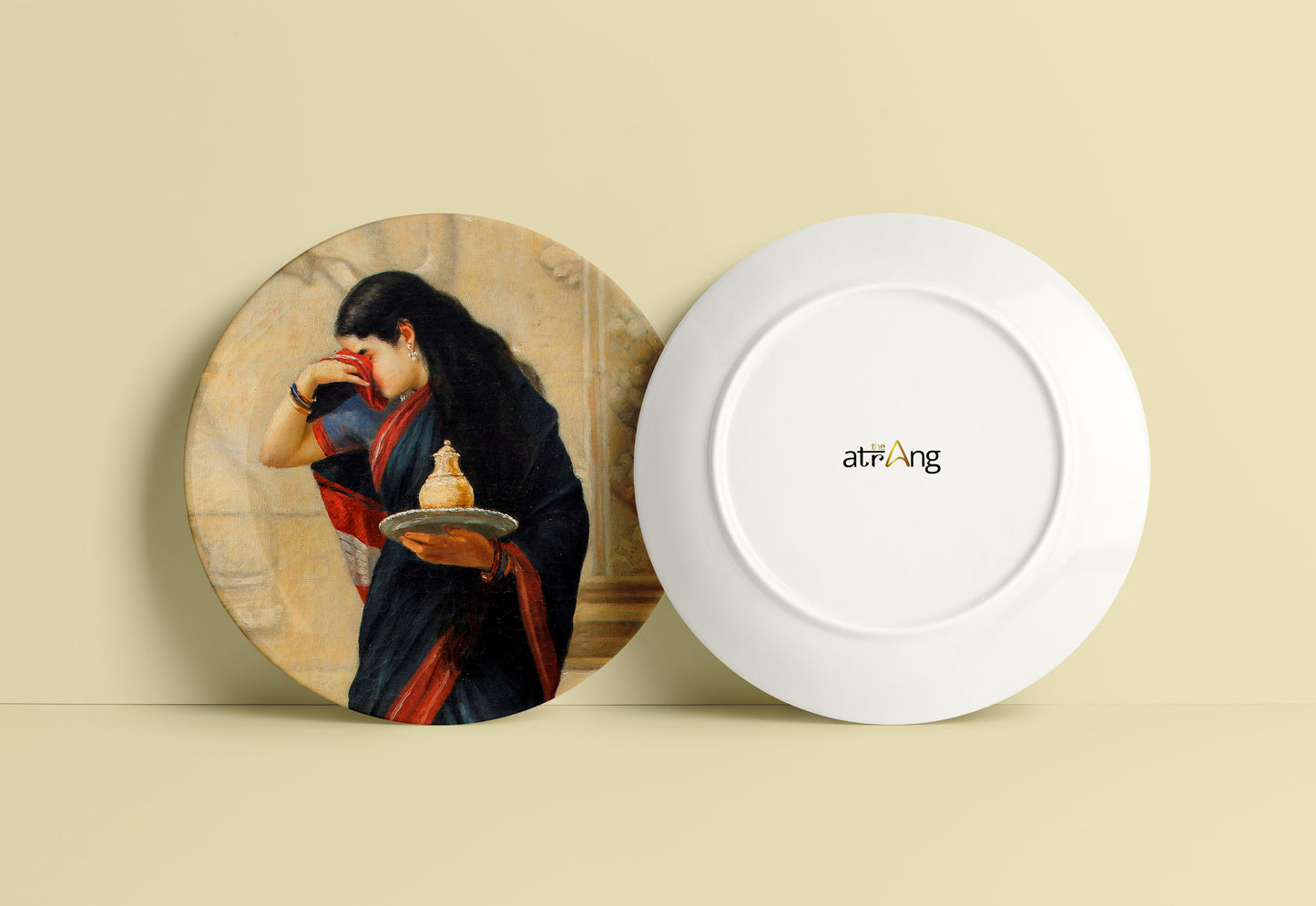 Sairandhri by Ravi Varma Ceramic Plate for Home Decor