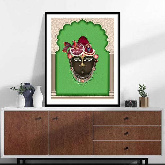 Shreenath ji Mukh Pichwai Art | Beautiful Pichwai Painting Framed Wall Art