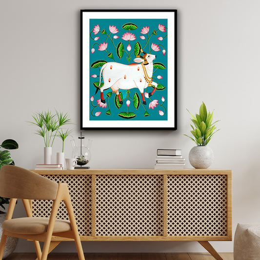 Sacred Pichwai Cow Vastu Painting for Home Wall Art