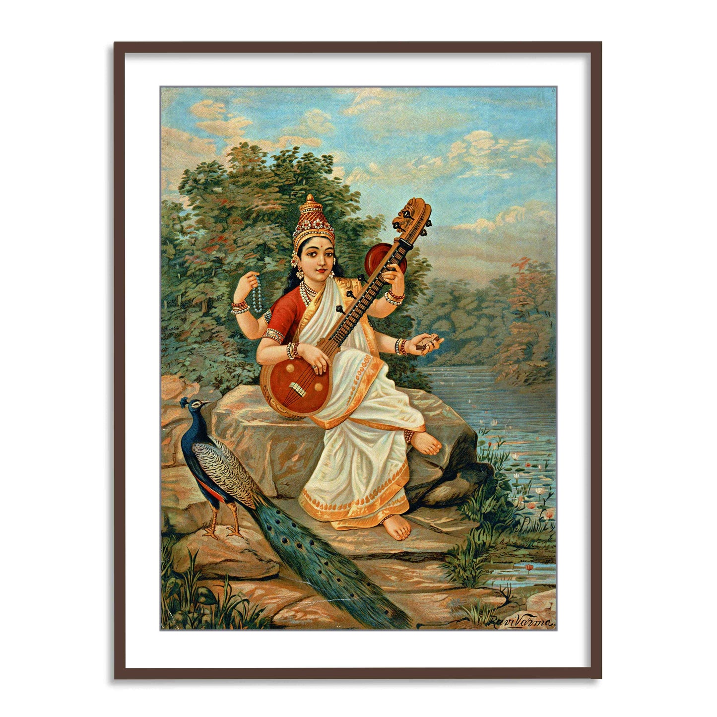 Goddess Saraswati Maa Vastu Painting for Wall Decor