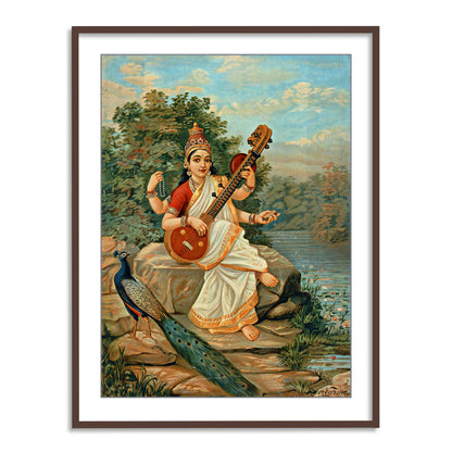 Goddess Saraswati Maa Vastu Painting for Wall Decor