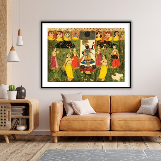 Worship of Shri Nathji | Shreenath ji Framed Wall Art