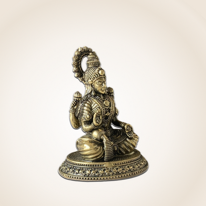 Goddess Laxmi Brass Idol - For Positive Energy & Daily Worship