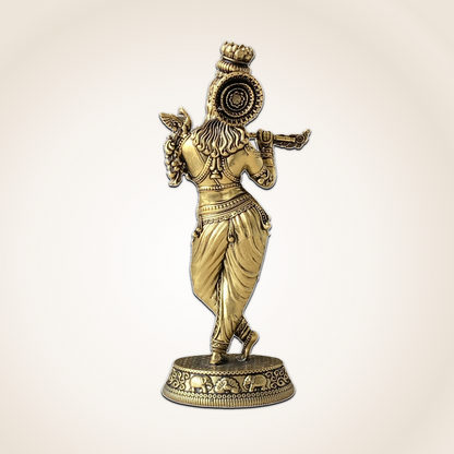 Elegant Lord Krishna Brass Idol – Bring Home Divine Grace & Serenity