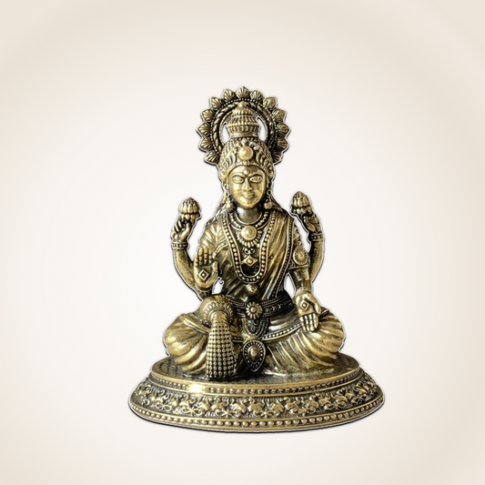 Goddess Laxmi Brass Idol - For Positive Energy & Daily Worship