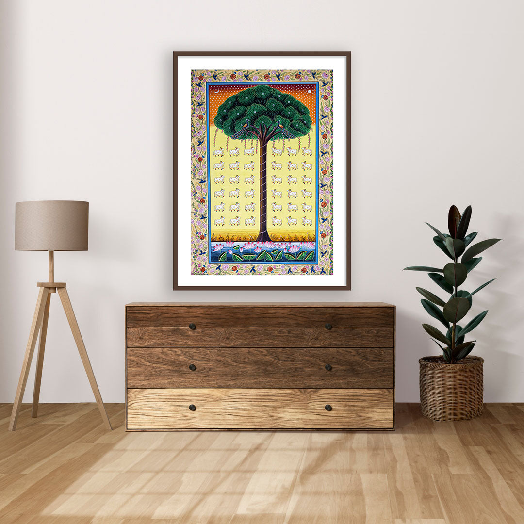 Tree of Life Pichwai Painting | Phad Indian Art for Wall Decor