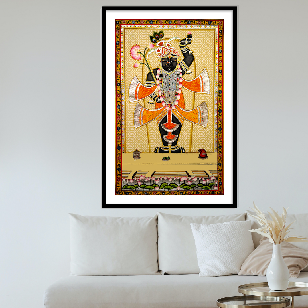 Krishna Shrinathji Pichwai Painting | Buy Pichwai Online Framed Wall Art