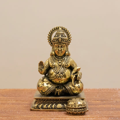 Lord Kuber Brass Idol - The God of Wealth & Abundance || Super fine Brass - 4 Inch