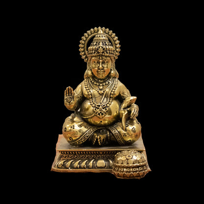 Lord Kuber Brass Idol - The God of Wealth & Abundance || Super fine Brass - 4 Inch