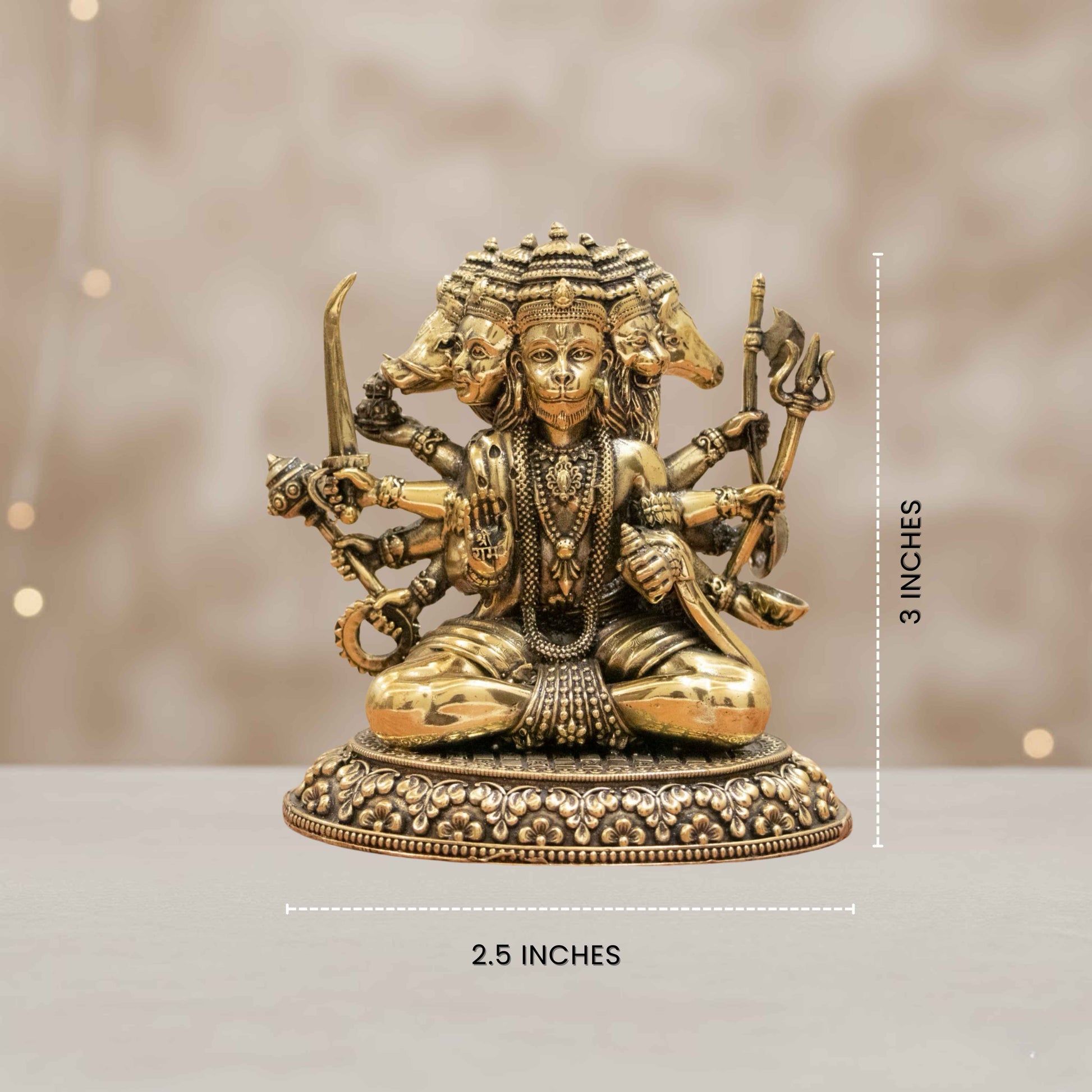 panchmukhi hanumanji brass idol/ statue for temple and pooja room by The Atrang