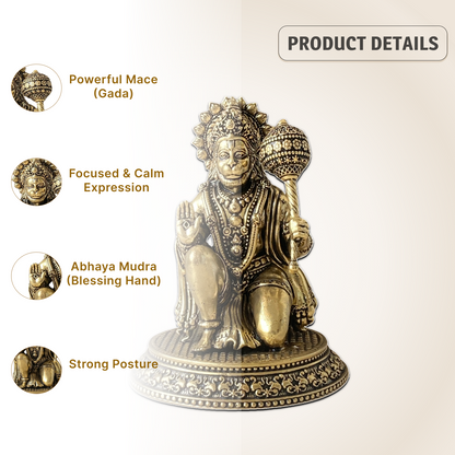 Divine Hanumanji Brass Idol – For Strength & Protection