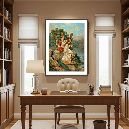 Goddess Saraswati Vastu Frame for Study room and office wall decor by The Atrang