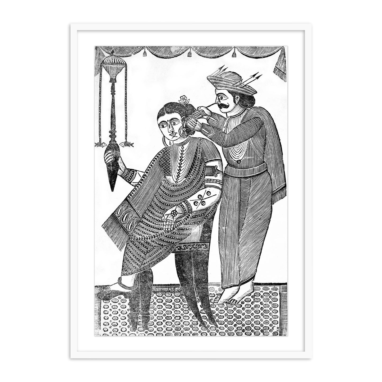 A Barber Cleaning the Ear of a Courtesan Wall Art for Home Decor