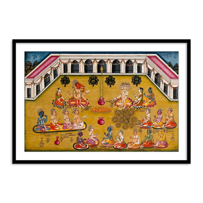 Lord Ganesh and Skanda Framed Wall Art - The Atrang
