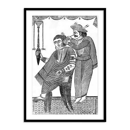 A Barber Cleaning the Ear of a Courtesan Wall Art for Home Decor