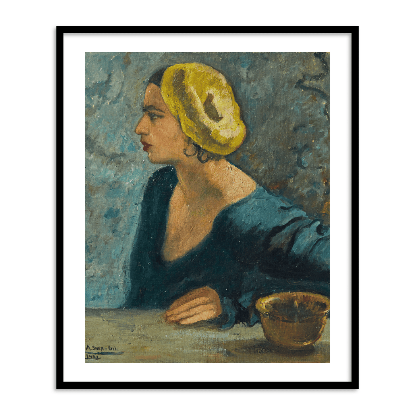 Self Portrait Untitled Famous Wall Art Painting by Amrita Sher-Gil